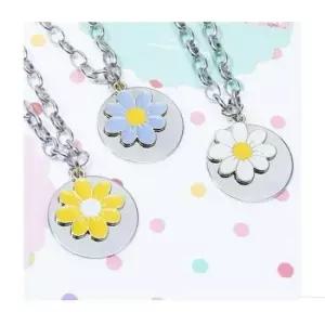 [반려] 강아지 인식표 패션 목걸이 각인있음 펫 데이지꽃 야외 안전