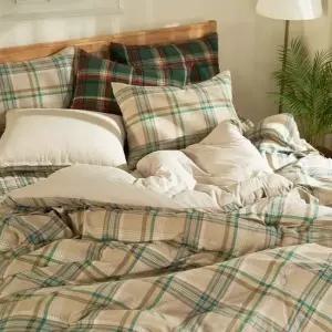 신유침구 겨울 체크 마이크로 워셔 이불패드세트SS 차렵이불