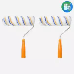 월드크린 이지 페인트 롤러 일체형 9호 215mm 2개 수성 유성 겸용 로라 페인팅