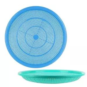 현이몰 국산 플라스틱 채반 대형 소쿠리 원형 6호 색상랜덤 야채 바구니 바스켓 식품용 업소용 다용도