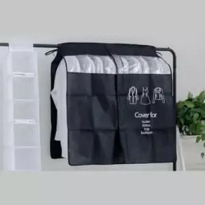 [생활] 옷걸이용 블랙 방진 커버 행거 옷장 먼지 차단 커버형 가림막