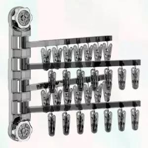 벽흡착 걸이 무타공 다용도 집게 빨래 건조대 강력형