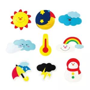 유아 교육자료 날씨 9종찍찍이완구 모형 펠트찍찍이 학습교구 배우기 공부 아이 모음 표현