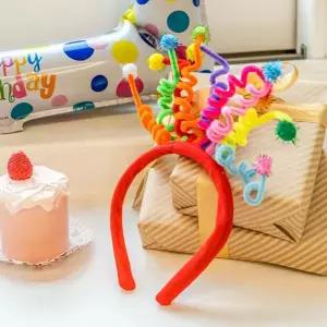 홈 파티 머리띠 코스튬 스프링 축하 생일 파티 머리띠 용품 액세서리 페스티벌 귀여운 어린이 화려한