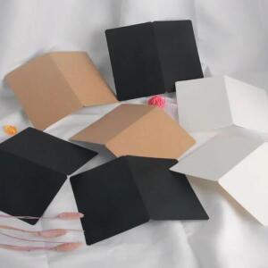 10 개/몫 크래프트 종이 빈 카드 접는 유형 선물 축복 크리스마스 결혼식 축제 봉투 초대장