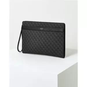 [롯데백화점]닥스 액세서리 블랙 로고패턴 가죽 클러치백 DBBA3E034BK