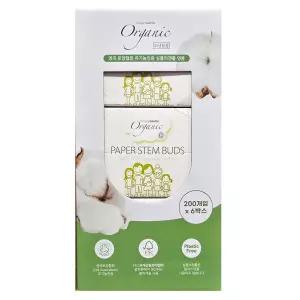 심플리 젠틀 유기농 면봉 200개 x 6팩 코스트코 순면 멸균 천연 코튼 대용량