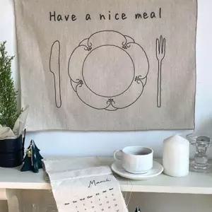 우유백 플레이트가림막 포스터 가로형 배경 48X37.5cm 린넨소재