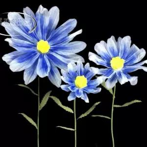 대형 꽃 조화 두겹 스튜디오 웨딩 ) (받침대 포토존 화이트 야외 촬영 3송이