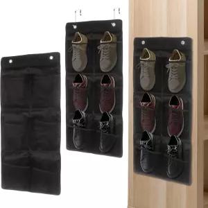 Klmnop 3 팩 벽걸이 신발 랙 후크와 끈적끈적한 마운트가 있는 문 위에 걸 수 18개의 메쉬 포켓 옷장용