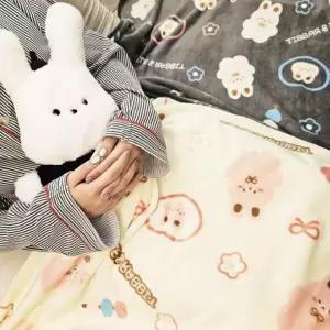 학생 스마일 레빗 토끼 무릎 담요 블랭킷 1개 랜덤