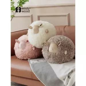 귀여운 양 인형쿠션 천연 쿠션 쇼파 화이트 거실 인테리어 34x30x30cm