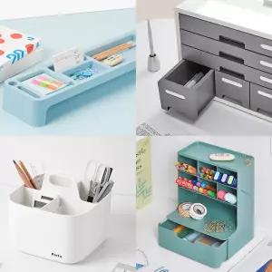 사무실 책상위 서랍 정리함 미니 투명 화장대 리모콘 커피 티백 약 정리함 플라스틱 박스