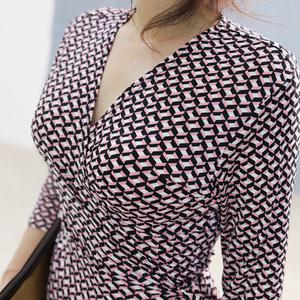 44~77 신축성좋은 럭셔리 H라인 저지오버랩 롱맥시 랩원피스