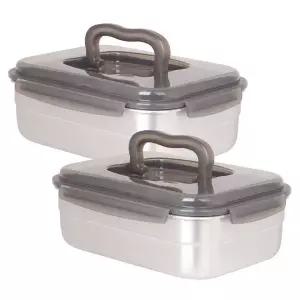 갤러리아 쿡위즈 스텐레스 밀폐용기 핸디김치통 2.4리터 2개세트 (블랙)