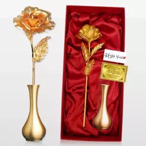 24K 금장미 골드 장미 꽃 엄마 선물 여성 생신 생일