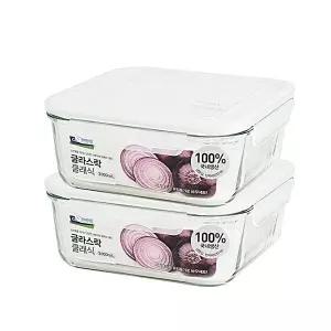 [신세계라이브쇼핑]글라스락 클래식 화이트에디션 정사각 2600ml 2개세트