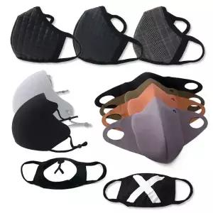 방한 자전거 바이크 골프 보드 블랙 무지 면 입체 3D 스폰지 끈조절 패션 마스크