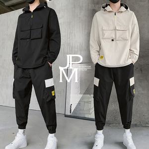 제이피엠 남자 아노락 후드 트레이닝복세트  봄 가을 운동복 긴팔 바람막이 반집업 상하의세트  RT15