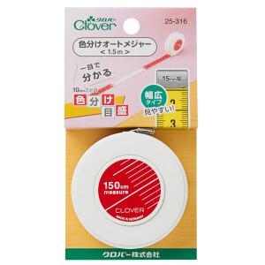 [크로바] 원터치 자동줄자 피팅 센치전용 의류용 배색 롤줄자 150cm (25-316)