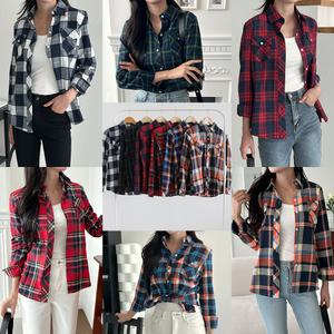 로로스키니 여자 셔츠 블라우스 슬림핏 체크 남방 RB0028