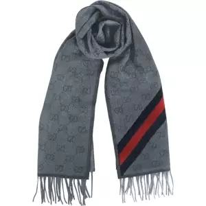 [구찌] GG 웹 울 머플러 570603 3G200 1768 그레이