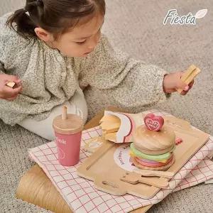 [보리보리/피에스타]피에스타 원목 소꿉놀이 햄버거 세트