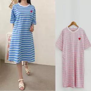 [보리보리/보리맘]하트 ST 반팔 수유 원피스 빅사이즈 여름 수유복 ID646