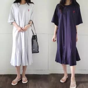 [보리보리/보리맘]A수유 반팔 코튼 수유 원피스 여름 수유복 임부복 ID919