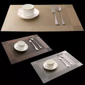 1개+1개 호텔 방수 식탁 플레이팅 격자 테이블 식탁매트 방수매트 1인용 개인패드
