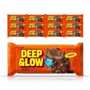 [빙그레] 딥앤로우 크런치 초코바 12개 / 저당 아이스크림