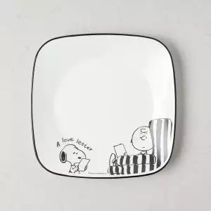 코렐 스누피앤찰리 사각접시(중) 22cm