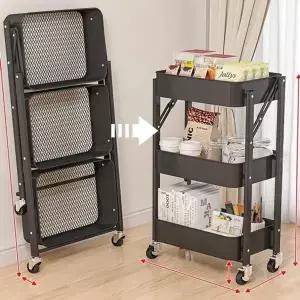 수납장 침대 폴딩 3단4단 미니트롤리_WE0CA37