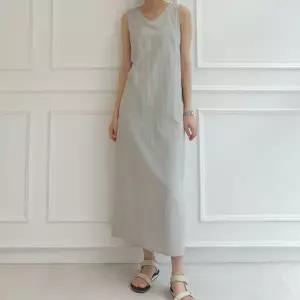 [헤이데이즈]523 바스락 나시 민소매 맥시 롱 원피스 그레이 외 냉감 나일론 여름_P359211020