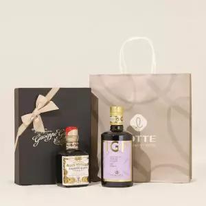 [롯데백화점]구스토이탈리아 주세페주스티 2메달 큐빅 발사믹식초+콘제디 IGP 올리브오일 500ml세트