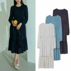 [RC][MX] 간절기 여성 베이직 크리스 롱원피스 4종 택1