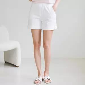 여름 면 4부 빅사이즈 핫팬츠 숏 팬츠 밴딩 반바지 미시 캐주얼 등원 나들이