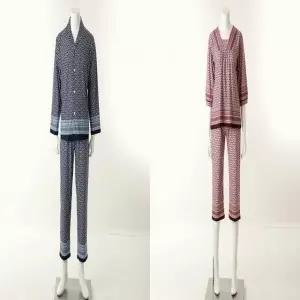 [비너스](정상) 폴리스판 에스닉 보더나염 커플실내복세트_C VEV3980NB_VEP3980PK_2C_C