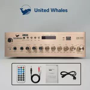 4채널 블루투스 미니 앰프 카페 매장용 업소용 소형 엠프 U.W PA-404U 골드색상