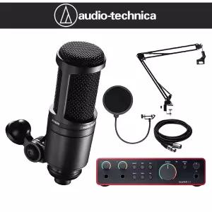 오디오테크니카 AT2020 콘덴서 마이크 포커스라이트 스칼렛4i4 4세대 관절스탠드 패키지