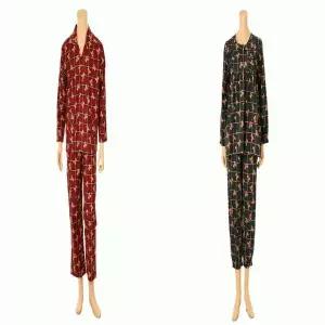 [솔브](정상) 테디베어 체크나염 30수 기모 커플 파자마 잠옷_C SPA2532M_SPA2532W_2C_C