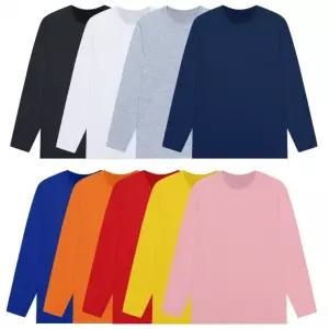 라운드 무지 티셔츠 여자 남자 면 코튼 긴팔 간절기 30수 간팔