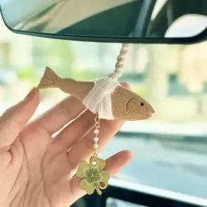 클로버 액막이 명태 차량용 행운 부적 첫차 새차 고사 신차 룸미러 걸이형