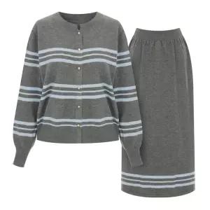 [정상가 159000원][티뷰] 단가라가디건롱스커트세트_V5D-CSE014