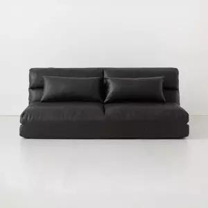 [마켓비]앰보 3인 좌식 소파베드 블랙브라운 9656.5371