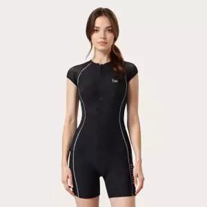 베이직엘르 여성 2부 반팔 반전신 반집업 실내수영복 BEF-Z103K