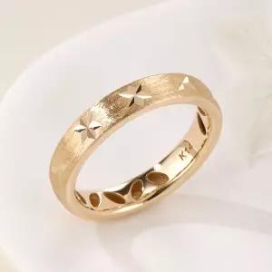 [비앤비골드] 14K 4mm 스타 컷팅 무광 매트 반지 RSS42325