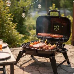 휴대용 접이식 훈제 캠핑 바베큐 야외 숯불 그릴 화로대