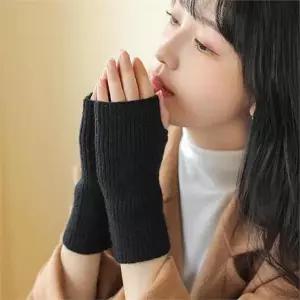 [셀러허브]여자 손가락 팔토시 골지 다크 오픈 장갑 (S10070850)