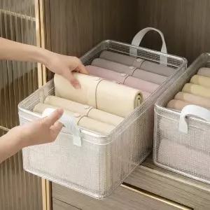 [할인바이할인][1+1+1] 클린메쉬 접이식 철제 투명 리빙박스 세척가능 수납정리함 26L